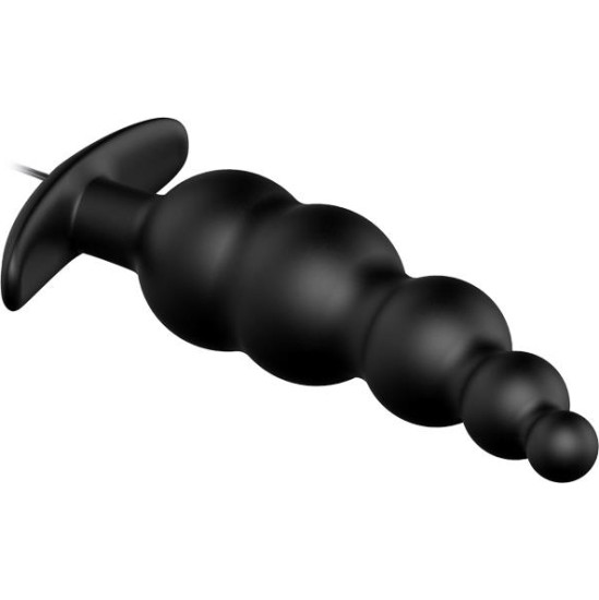 Prettylove Anal Plug Bubbles Vibrator Black withRemote Control