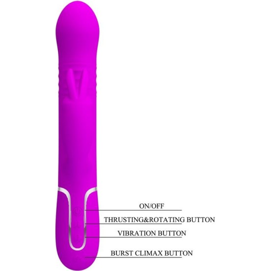 Prettylove Coale Thrusting and Rotating Rabbit Vibrator USB