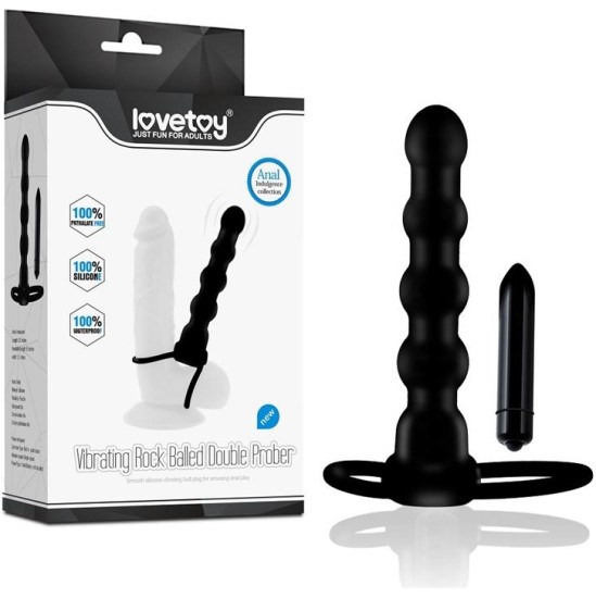 Lovetoy Butt Plug Double Prober with Vibration Black