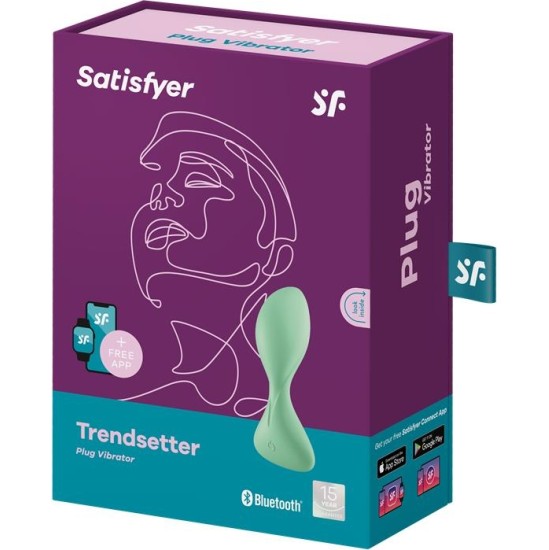 Satisfyer Trendsetter Butt Plug with Vibration and APP Light Green
