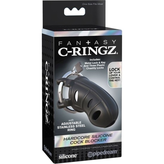 Fantasy C-Ringz Hardcore Silicone Cock Blocker Black