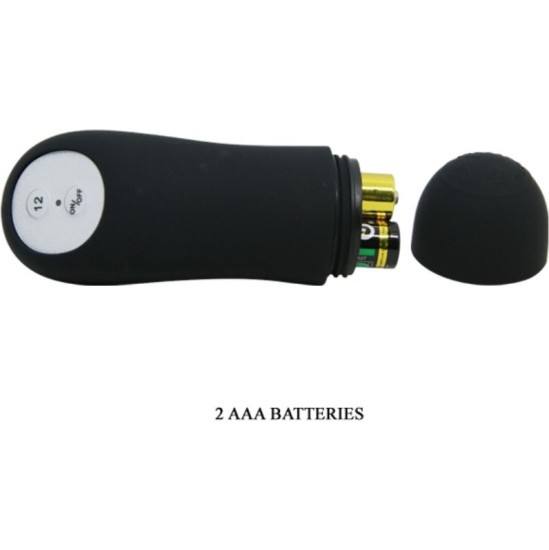 Pretty Love Bottom PRETTY LOVE - ANAL PLUG SILICONE EXTRA STIMULATION AND 12 VIBRATION MODES BLACK REMOTE CONTROL