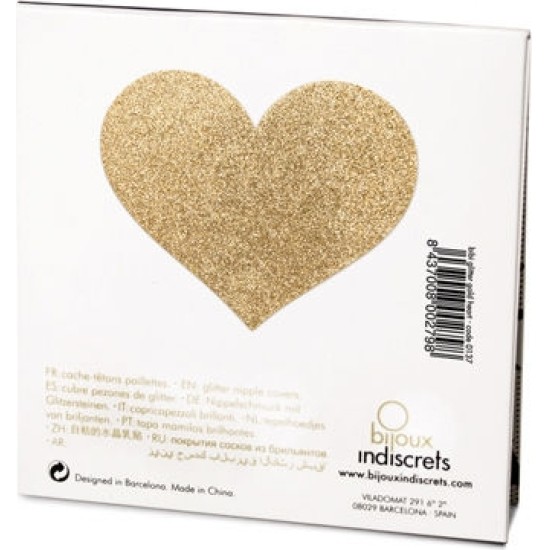 Bijoux Flash Collection BIJOUX - INDISCRETS FLASH GOLDEN HEART NIPPLE COVERS
