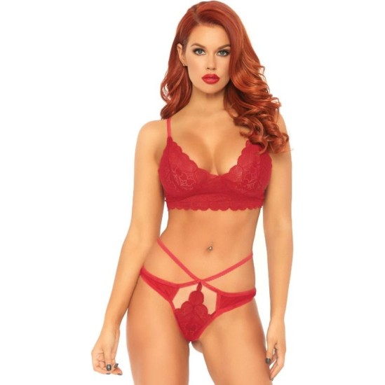 Leg Avenue Sets LEG AVENUE - 2 PIECES SET LACE BRALETTE AND THONG M/L