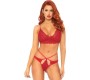 Leg Avenue Sets LEG AVENUE - 2 PIECES SET LACE BRALETTE AND THONG M/L
