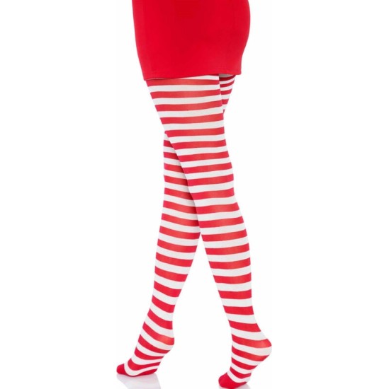 Leg Avenue Hosiery LEG AVENUE - WHITE/RED STRIPED TIGHTS