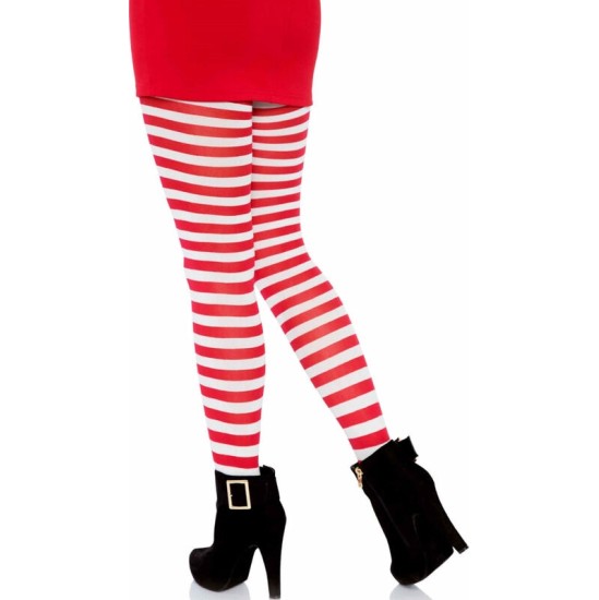 Leg Avenue Hosiery LEG AVENUE - WHITE/RED STRIPED TIGHTS