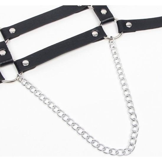 Subblime Fetish SUBBLIME - HARNESS WITH STRAPS AND CHAINDETAILS ONE SIZE