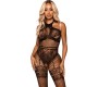 Leg Avenue Bodystockings LEG AVENUE - NET HALTER BODYSTOCKING ONE SIZE - BLACK