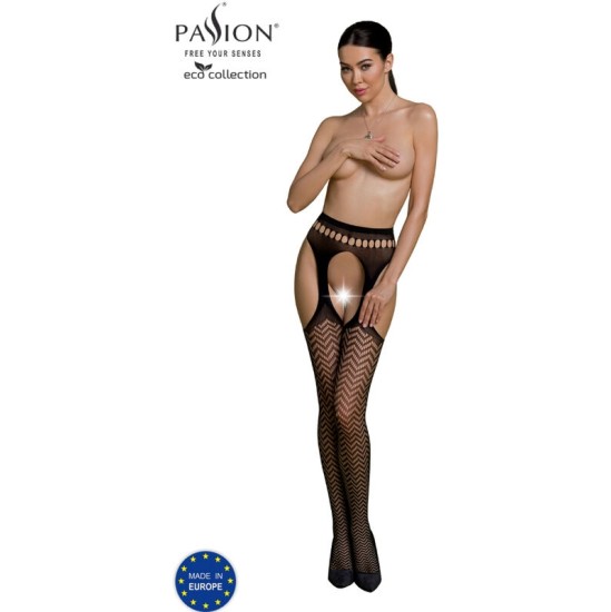 Passion Woman Garter & Stock PASSION - ECO COLLECTION BODYSTOCKING ECO S002 BLACK