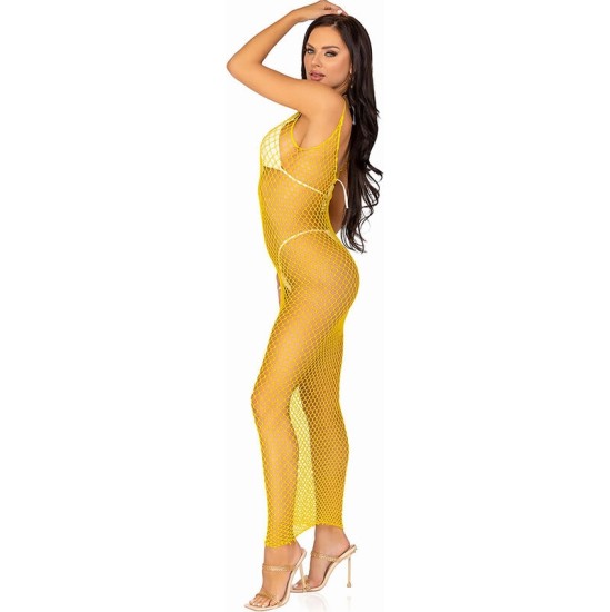 Leg Avenue Dresses LEG AVENUE - LONG NET DRESS YELLOW ONE SIZE