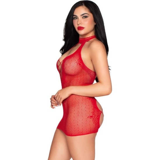 Leg Avenue Dresses LEG AVENUE - 81675 HALTER MINI DRESS RED - ONE SIZE