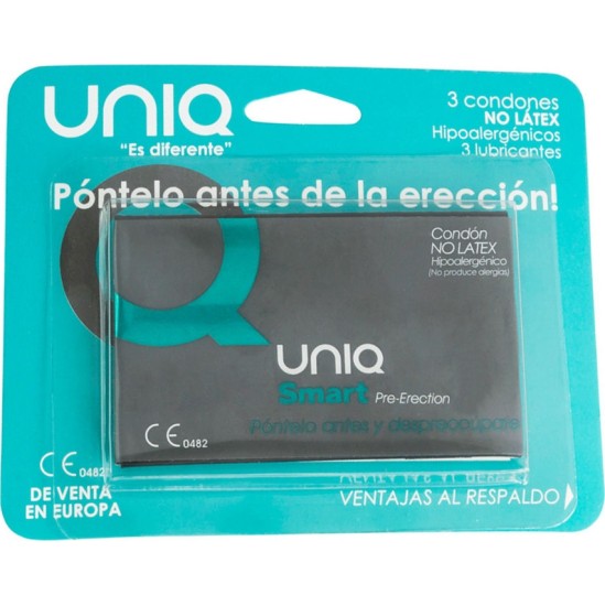 Uniq SMART LATEX FREE PRE-ERECTION CONDOMS 3 UNITS