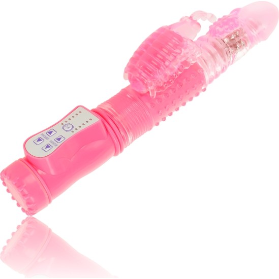 OHMAMA - Rotējošs vibrators ar klitora stimulātoru rozā