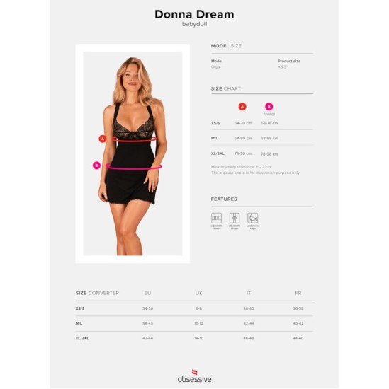 Obsessive Babydoll НАБЛЮДАТЕЛЬНОСТЬ - DONNA DREAM BABYDOLL XS/S