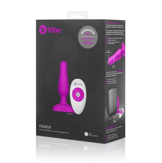 B-Vibe NOVICE REMOTE CONTROL PLUG FUCHSIA