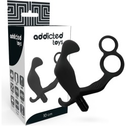 Addicted Toys Anālais spraudnis ar dzimumlocekļa gredzeniem melns