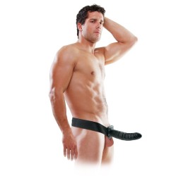 Fetiša Fantāzija 19 cm ar tukšu vidu STRAP-ON melna krāsa