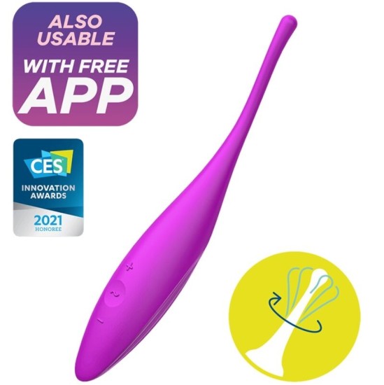 Satisfyer Connect SATISFYER TWIRLING JOY CLIT TIP VIBRAATOR – FUCHSIA