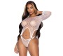 Leg Avenue Teddies LEG AVENUE TOP BODYSUIT WITH THONG BACK ONE SIZE - WHITE