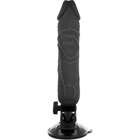 Basecock Reālistisks vibrators ar pulti melns 20 CM