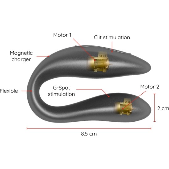 Oninder LISBOA G-SOT & CLITORAL STIMULATOR melns – NEMOKAMA PROGRAMĖ