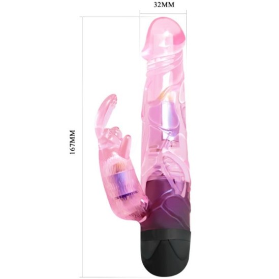 Baile Vibrators ar klitora stimulātoru rozā