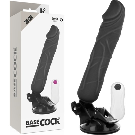 Basecock REALIŠKAS VIBRATORIAUS NUOTOLINIO VALDYMAS JUODAS 20 CM