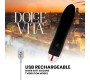 Dolce Vita RECHARGEABLE VIBRATOR FOUR BLACK 7 SPEEDS