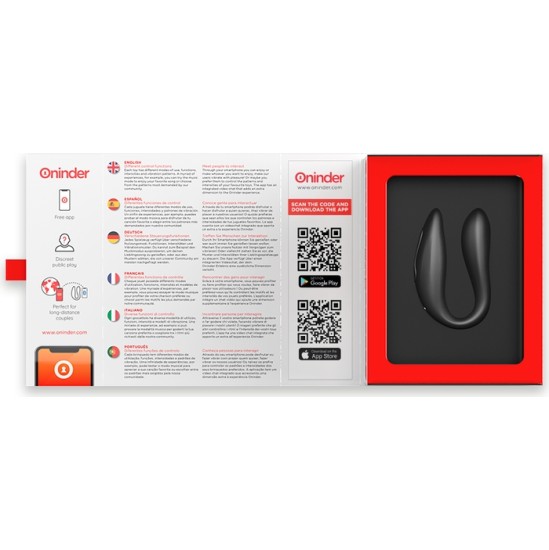 Oninder LISBOA G-SPOT & CLITORAL STIMULATOR melns - FREE APP