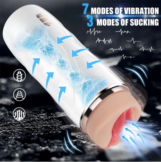 Juicy Lamour Riley Automatic Male Masturbator Vibration and Suction