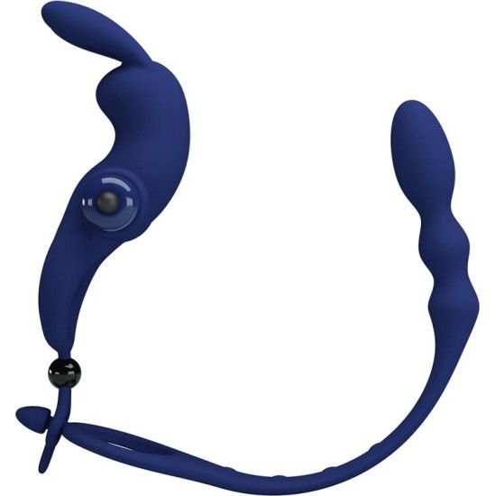 Prettylove Vibrating Penis Ring with Anal Chain