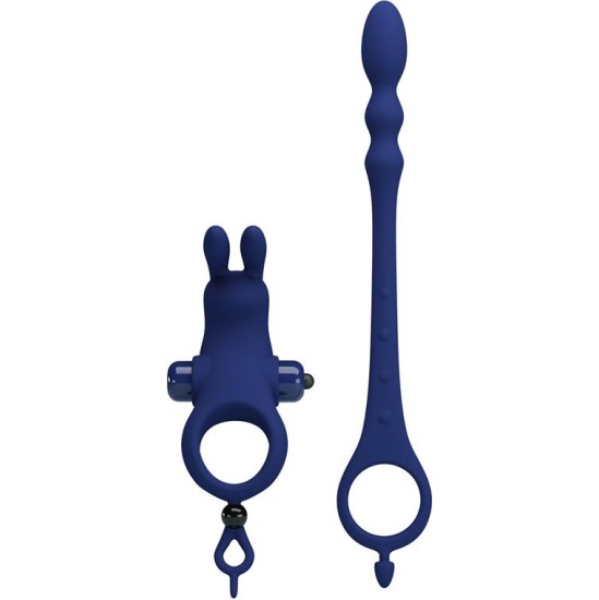 Prettylove Vibrating Penis Ring with Anal Chain