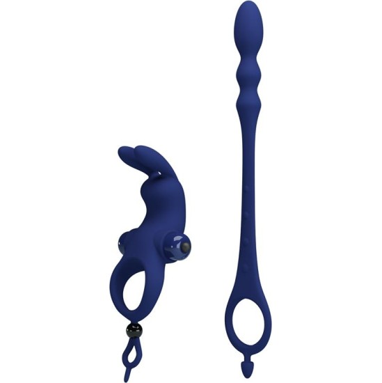 Prettylove Vibrating Penis Ring with Anal Chain