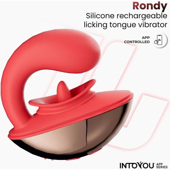 Intoyou App Series Rondy Vibrating and Licking Tongue Stimulator with App