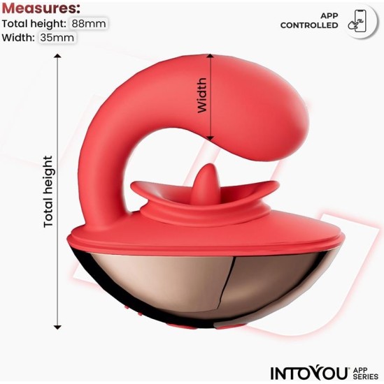 Intoyou App Series Rondy Vibrating and Licking Tongue Stimulator with App