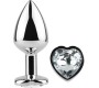 Secret Play Clear Crystal Heart Metal Butt Plug Size S
