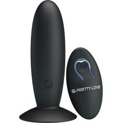 Prettylove Butt Plug with Remote Control Black