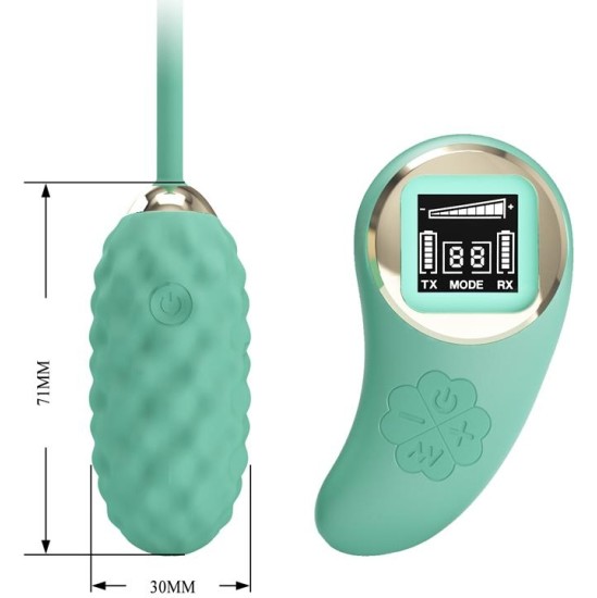 Prettylove Vivian Vibrating Egg with Digital Screen Remote Control Green