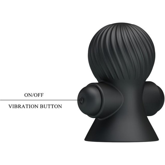 Prettylove Nipple Sucker with Vibration Black