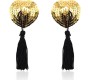 Latetobed Bdsm Line Heart Nipple Cover with Gold Sequins