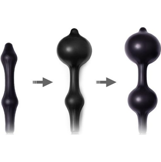 Latex Play Inflatable Anal Plug with Double Balloon and Pump