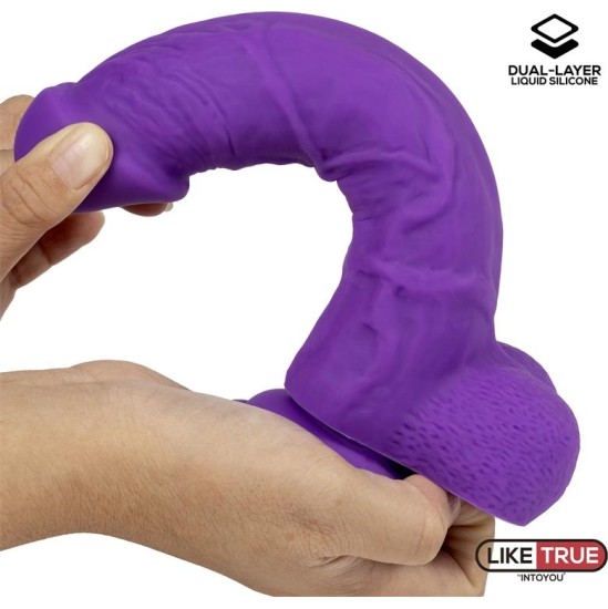Liketrue Realistic Dildo Liquid Silicone Dual Layer 8 Purple
