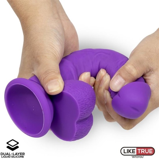 Liketrue Realistic Dildo Liquid Silicone Dual Layer 8 Purple