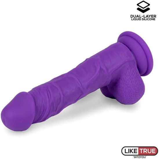 Liketrue Realistic Dildo Liquid Silicone Dual Layer 8 Purple