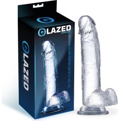 Glazed Realistic Dildo with Testicles Crystal Material 20 cm