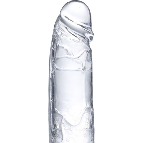 Glazed Realistic Dildo with Testicles Crystal Material 20 cm