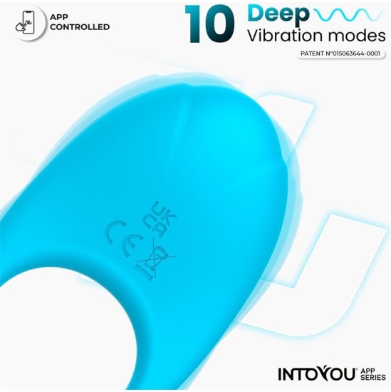 Intoyou App Series Ringo Vibrating Ring with App Unibody Blue