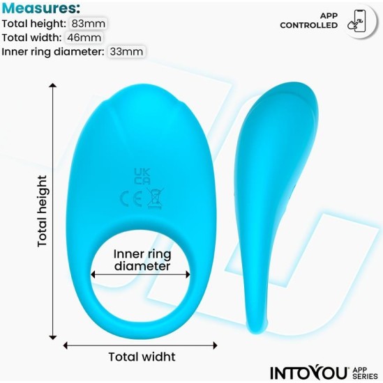 Intoyou App Series Ringo Vibrating Ring with App Unibody Blue