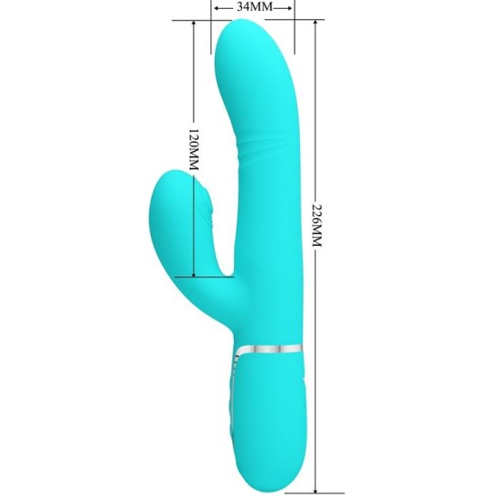 Prettylove Mariana Vibrator 4 in 1 Silicone Turquoise